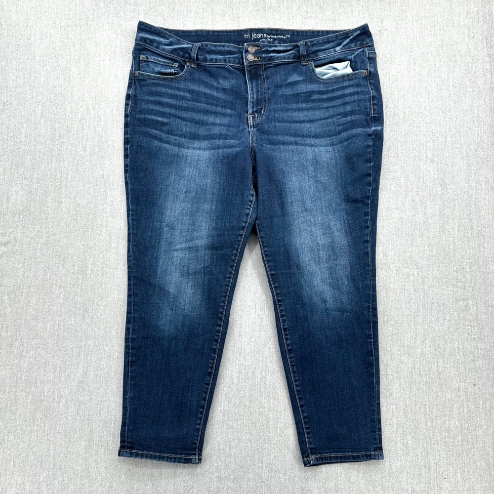 Maurices Jeans Women 22W Blue m jeans Mid-Rise Skinny Dark Wash Stretch Denim